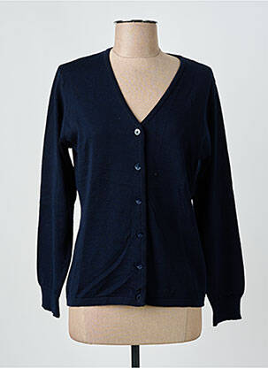 Gilet manches longues coupe cintrée bleu I.ODENA femme