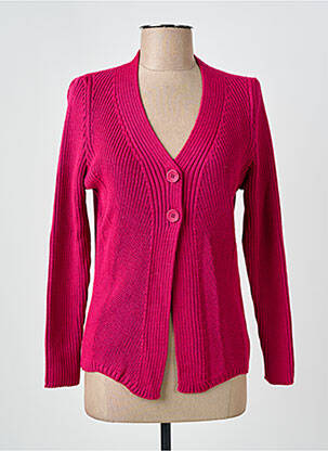 Gilet manches longues coupe cintrée rose I.ODENA femme