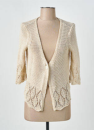 Gilet manches longues manches 3/4 beige I.ODENA femme