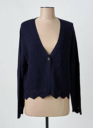 Gilet manches longues coupe cintrée bleu I.ODENA femme