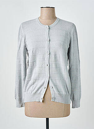 Gilet manches longues col rond gris I.ODENA femme