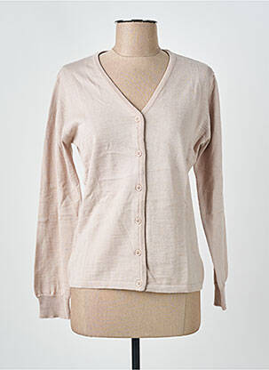 Gilet manches longues coupe cintrée beige I.ODENA femme
