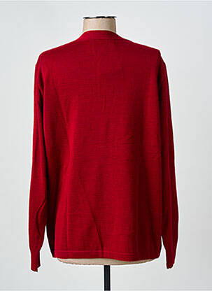 Gilet manches longues fermeture boutonnée sur le devant rouge I.ODENA femme