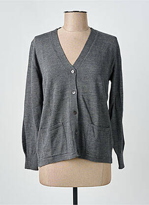 Gilet manches longues coupe cintrée gris I.ODENA femme