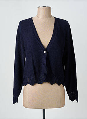 Gilet manches longues coupe cintrée bleu I.ODENA femme