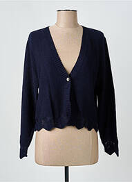 Gilet manches longues coupe cintrée bleu I.ODENA femme