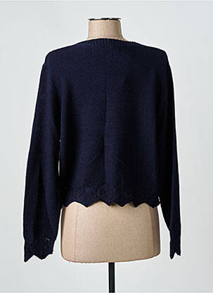 Gilet manches longues coupe cintrée bleu I.ODENA femme