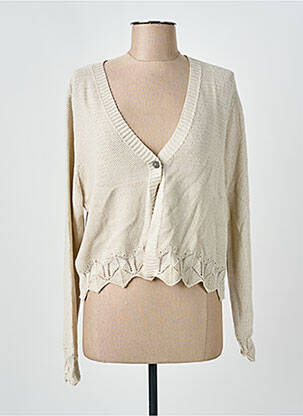 Gilet manches longues coupe cintrée beige I.ODENA femme