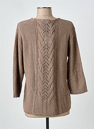Gilet manches longues col rond marron GRIFFON femme