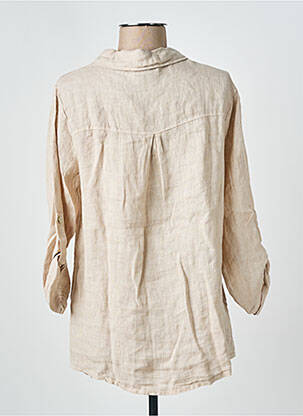 Chemisier coupe cintrée manches longues beige COULEURS DU TEMPS femme