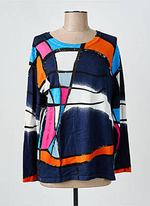 Pull coupe droite manches longues bleu GREGORY PAT femme
