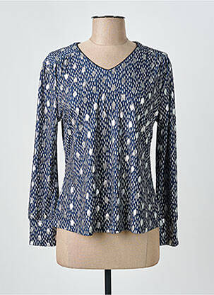 T-shirt imprimé fantaisie manches longues bleu MERI & ESCA femme
