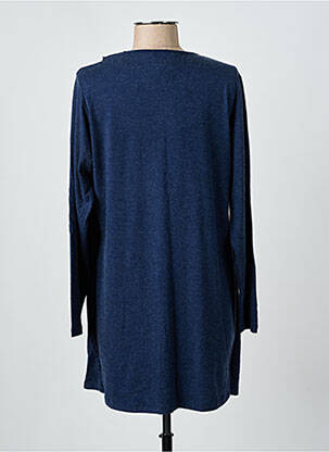 Pull tunique tissage chiné manches longues bleu GRIFFON femme