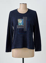 Pull coupe cintrée manches longues bleu GRIFFON femme