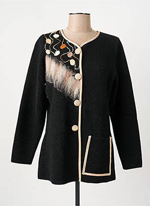 Gilet manches longues noir NATURAL LIFE femme