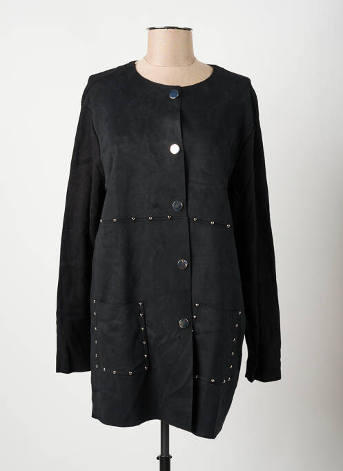 Veste casual col rond noir GRIFFON femme