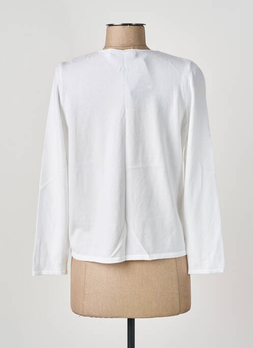 Gilet manches longues fermeture boutonnée sur le devant blanc I.ODENA femme