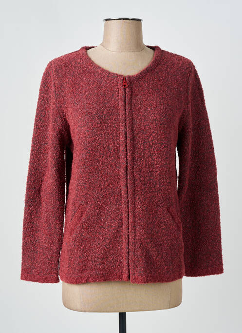 Gilet manches longues coupe cintrée rouge I.ODENA femme
