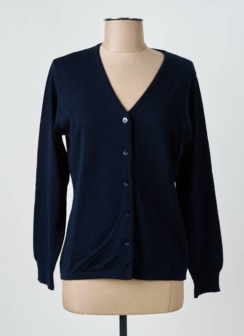 Gilet manches longues coupe cintrée bleu I.ODENA femme