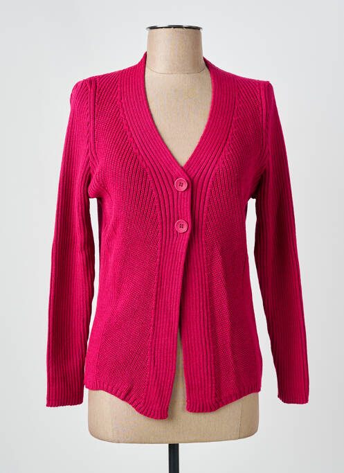 Gilet manches longues coupe cintrée rose I.ODENA femme