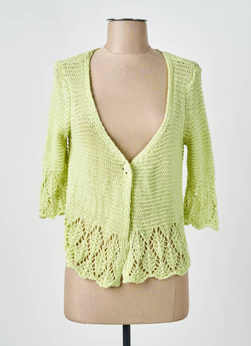 Gilet manches longues manches 3/4 vert I.ODENA femme