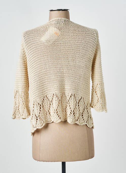 Gilet manches longues manches 3/4 beige I.ODENA femme