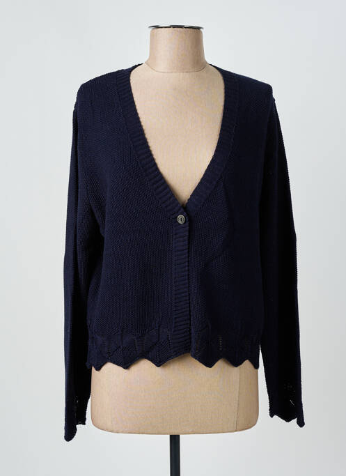 Gilet manches longues coupe cintrée bleu I.ODENA femme