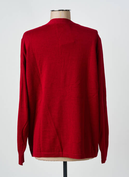 Gilet manches longues fermeture boutonnée sur le devant rouge I.ODENA femme