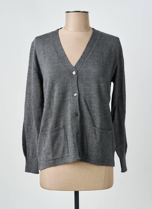 Gilet manches longues coupe cintrée gris I.ODENA femme