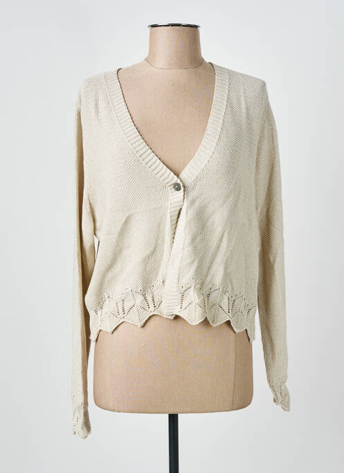 Gilet manches longues coupe cintrée beige I.ODENA femme