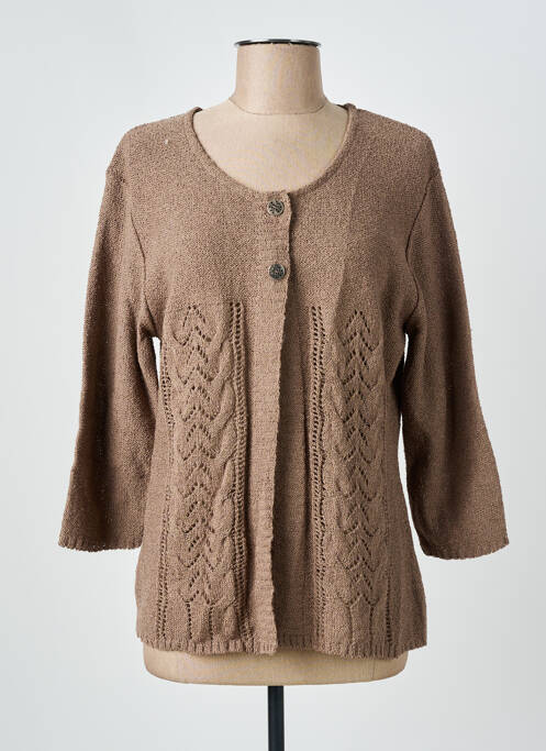 Gilet manches longues manches 3/4 marron GRIFFON femme