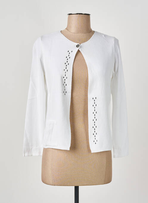 Gilet manches longues blanc I.ODENA femme
