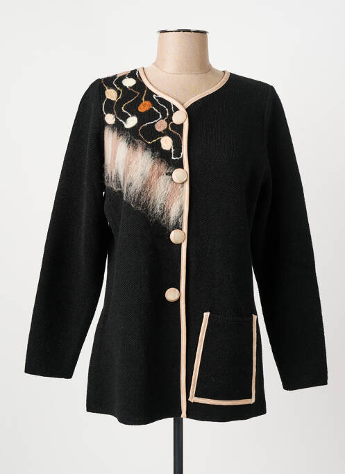 Gilet manches longues noir NATURAL LIFE femme