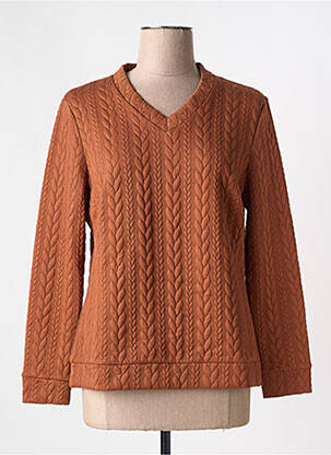 Sweat-shirt manches longues manches longues marron MERI & ESCA femme