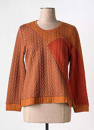 Sweat-shirt manches longues manches longues marron MERI & ESCA femme