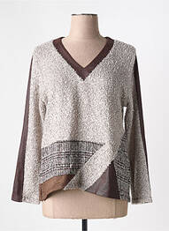 Pull col v manches longues marron MERI & ESCA femme