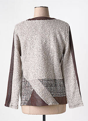 Pull coupe droite manches longues marron MERI & ESCA femme