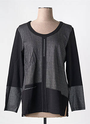 Top imprimé fantaisie manches longues noir GREGORY PAT femme