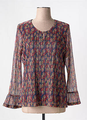 Blouse imprimé fantaisie manches longues rouge GREGORY PAT femme