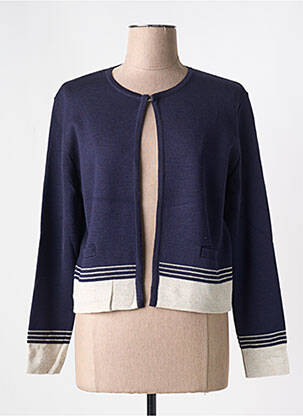 Gilet manches longues fermeture boutonnée sur le devant bleu I.ODENA femme