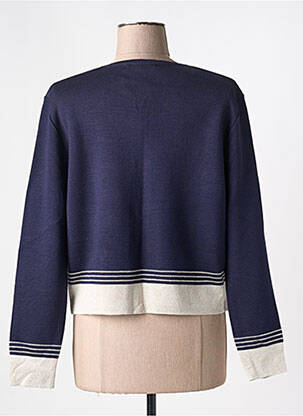 Gilet manches longues fermeture boutonnée sur le devant bleu I.ODENA femme
