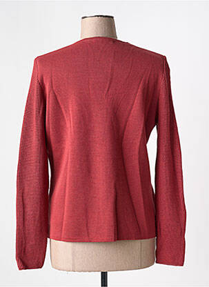 Gilet manches longues col rond rouge I.ODENA femme