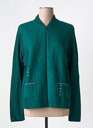 Gilet manches longues col v vert I.ODENA femme