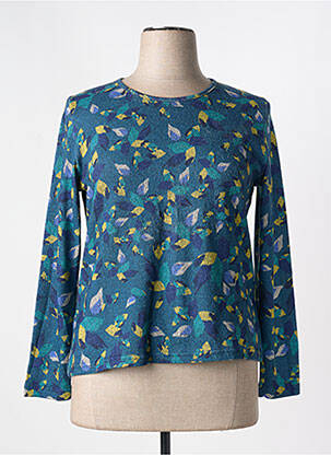 Top imprimé fantaisie manches longues bleu GRIFFON femme