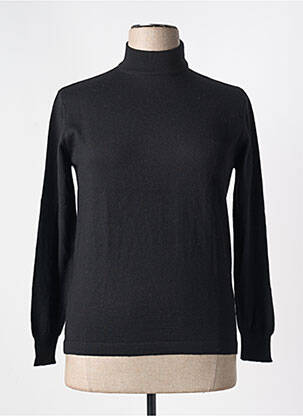 Pull col roulé coupe cintrée manches longues noir GRIFFON femme