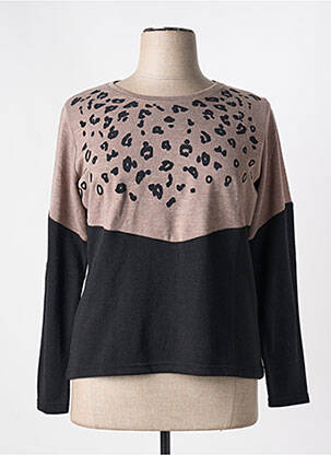 Pull col rond manches longues beige GRIFFON femme