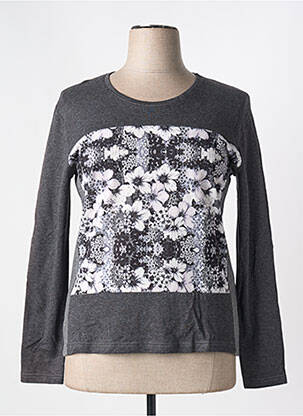 Top imprimé fantaisie manches longues gris GRIFFON femme