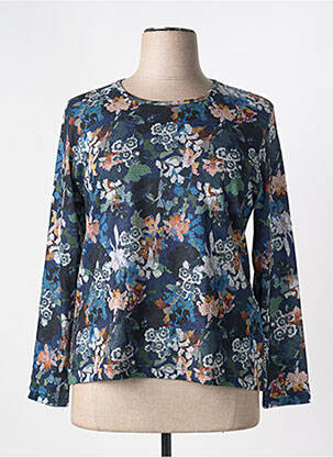 Pull col rond manches longues bleu GRIFFON femme