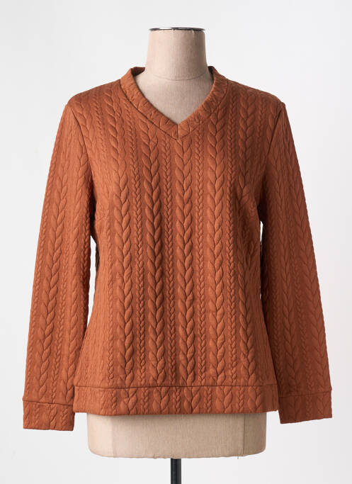 Sweat-shirt manches longues manches longues marron MERI & ESCA femme