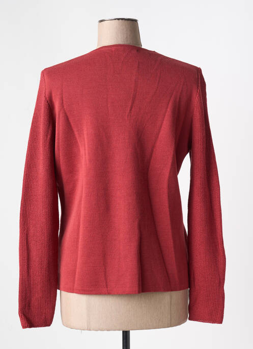 Gilet manches longues fermeture boutonnée sur le devant rouge I.ODENA femme